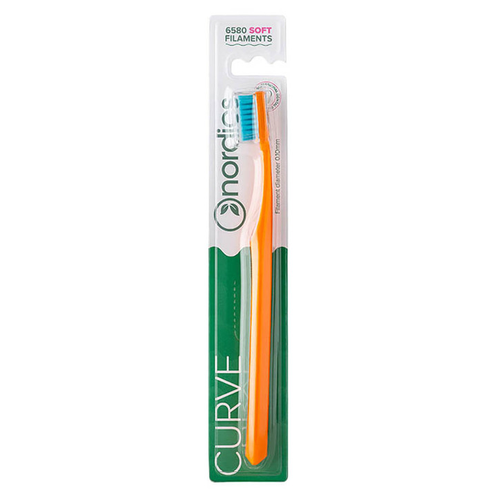 Adult Expert Curve Toothbrush Orange 6580 Soft Filaments
