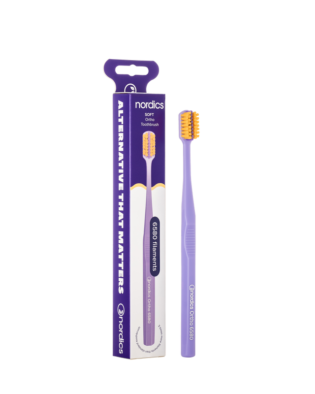 Adult Premium Ortho Toothbrush Orange 6580 Soft Filaments