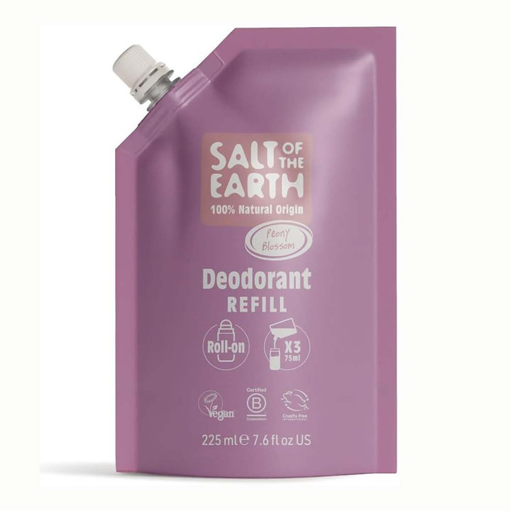 Natural Roll-On Deodorant Refill Pouch Peony Blossom 225ml