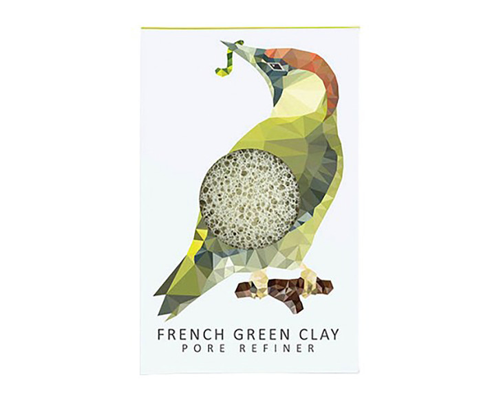 Konjac Mini Pore Refiner Woodland Woodpecker with French Green Clay