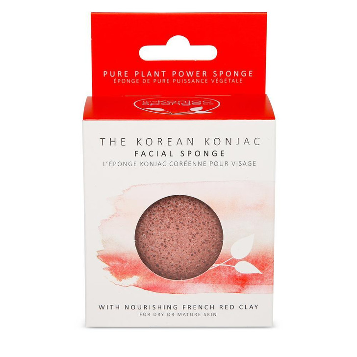 Konjac Premium Facial Puff Sponge With French Red Clay