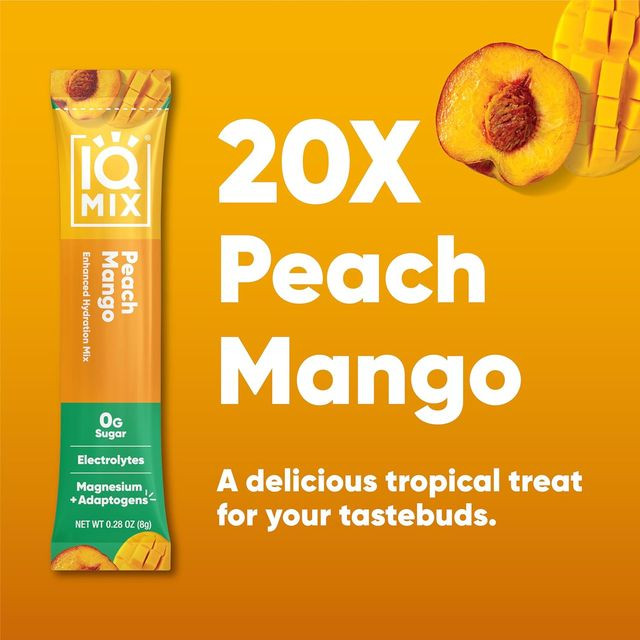 IQMix Sugar Free Electrolytes Powder Packets - Peach Mango 20 Sticks