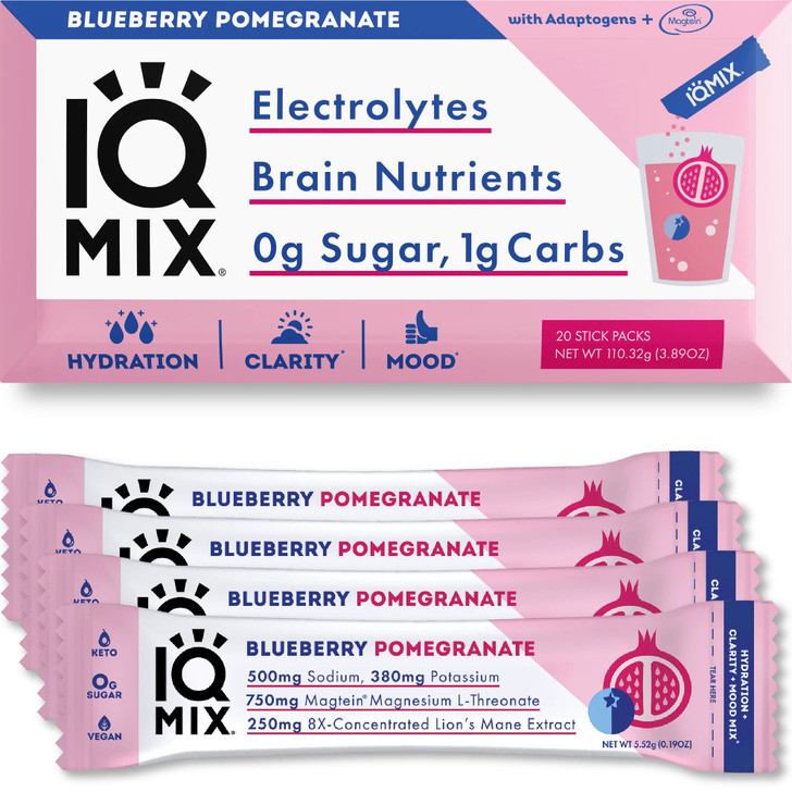 IQMix Sugar Free Electrolytes Powder Packets - Blueberry Pomegranate 20sticks