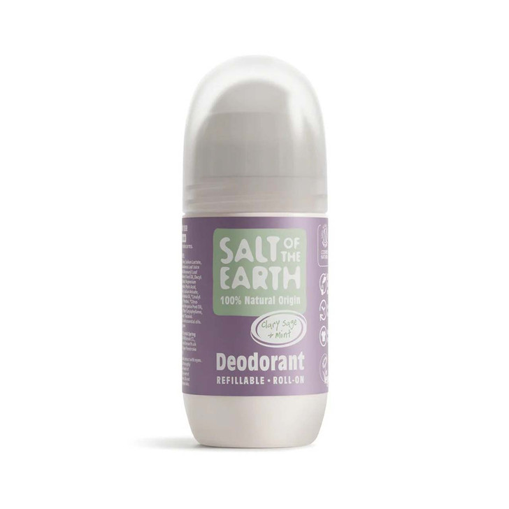 Natural Refillable Roll-On Deodorant Clary Sage & Mint 75ml