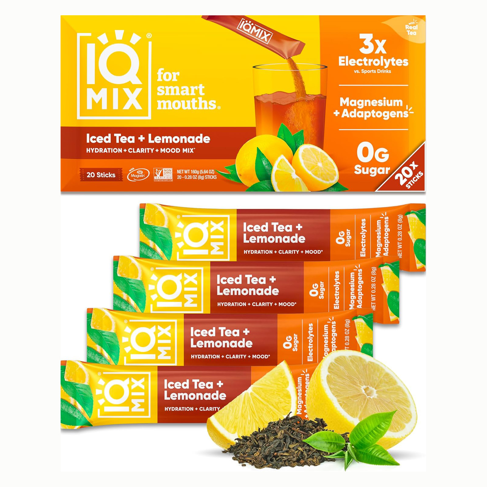 IQMix Sugar Free Electrolytes Powder Packets Iced Tea Lemonade 20