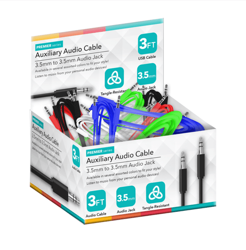 Bulk Auxiliary Audio Cables - 12ct