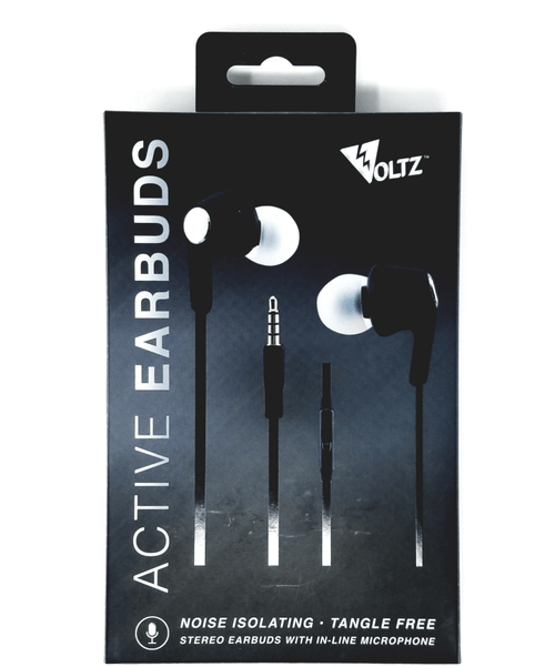 Voltz Active Performance 3.5mm Earbuds - Black