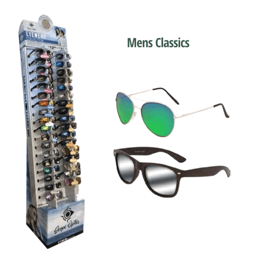 Mens Classic Sunglasses Floor Display - 36 pc