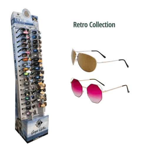Retro Collection Sunglasses Floor Display - 36 pc