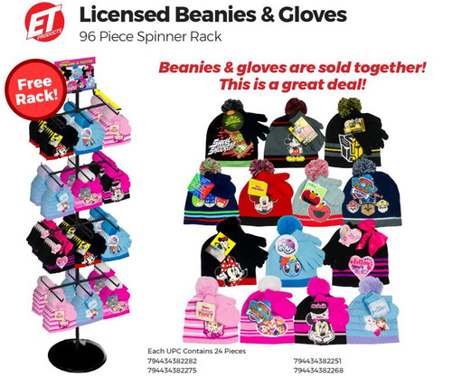 Licensed Beanies & Gloves 96ct