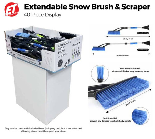 Extendable Snow Brush & Scraper 40ct