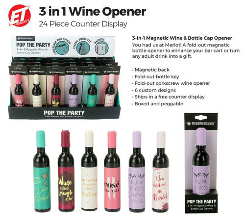 3 in 1 Wine Opener 24ct