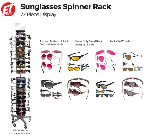 Sunglasses Spinner Rack 72ct