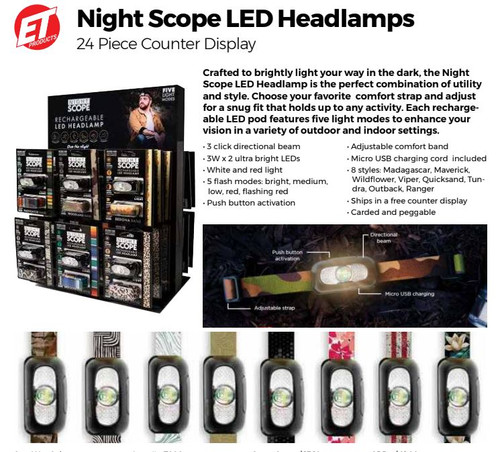 Night Scope LED Headlamps 24pc