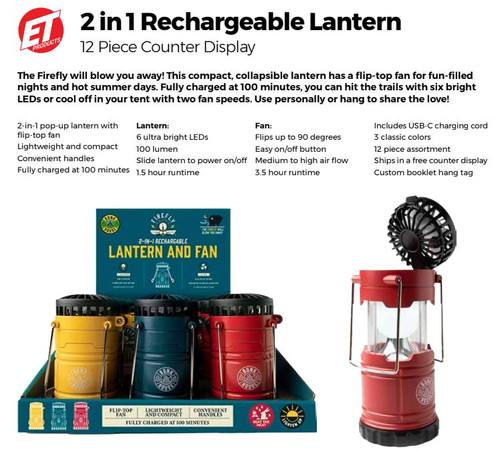 2 in 1 Rechargeable Lantern 12pc