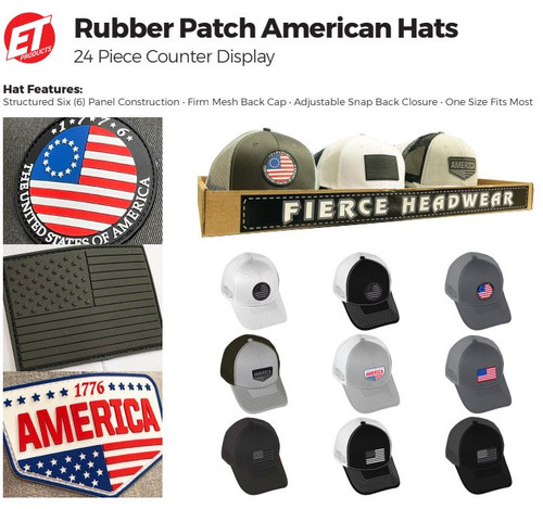 Rubber Patch American Hats 24ct