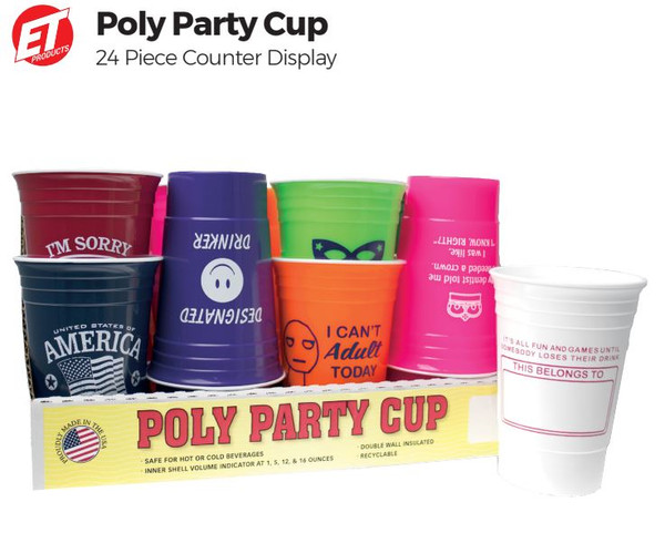 Poly Party Cup Counter Display 24ct