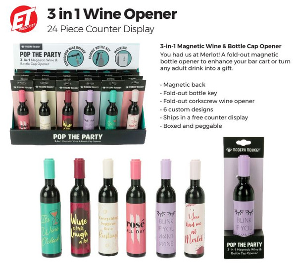 3 in 1 Wine Opener 24ct