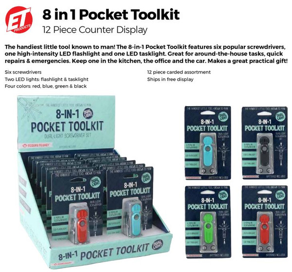 8 in 1 Pocket Toolkit 12pc