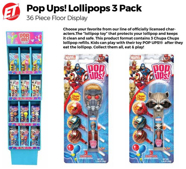 Pop Ups! Lollipops 3 Pack 36ct