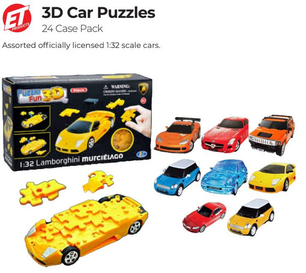 3D Car Puzzles 24pc