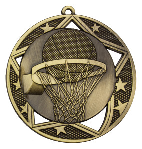 MQ907G - 70mm Basketball Galaxy Medal Gold MQ907G - 70mm Basketball Galaxy Medal Gold