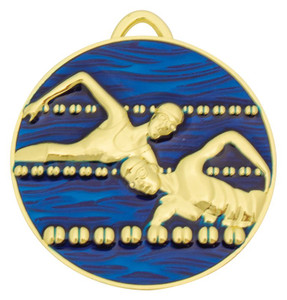 MP030 : Swim Medal Painted 50mm MP030 : Swim Medal Painted 50mm