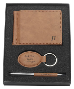 Leatherette Set – Clip, Keychain & Pen Leatherette Set – Clip, Keychain & Pen