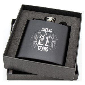 Matte Black Flask in gift box