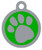 Paw Pet Tag Green 22mm