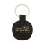 Leatherette Keychain Circle Black / Gold