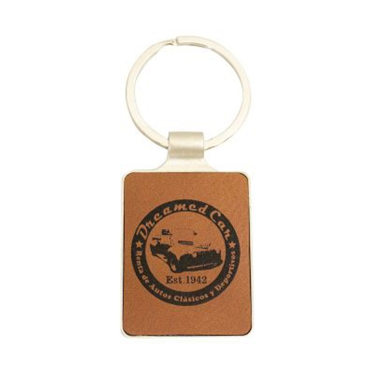 Leatherette Keychain Rawhide with Chrome
