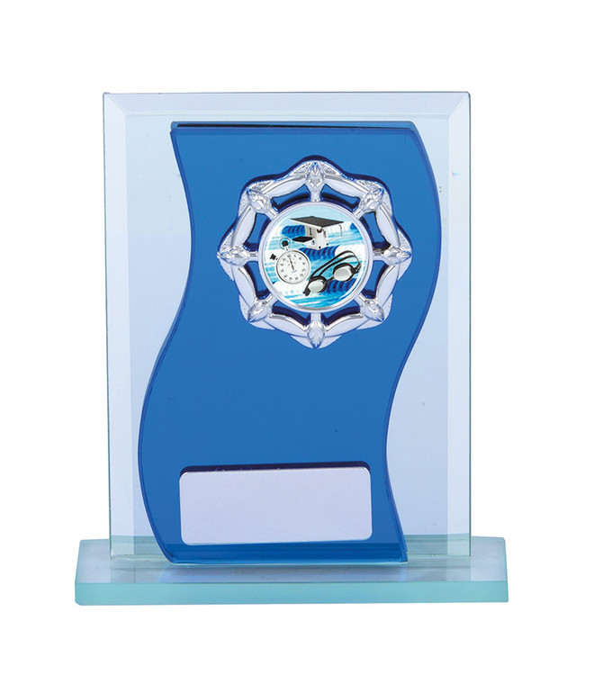 Blue/Silv Mirror with Base