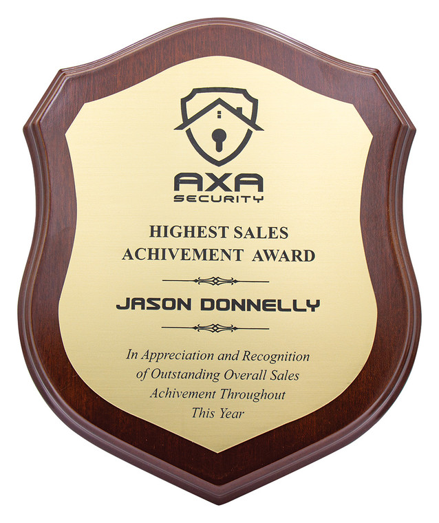 Engraved Shield Award 210mm