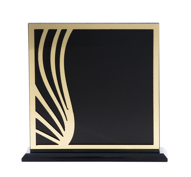 GABG02 : Gold Acrylic Black Glass