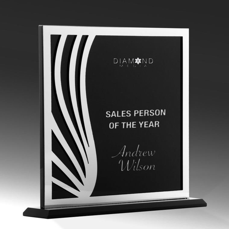 SABG02 : Silver Acrylic Black Glass