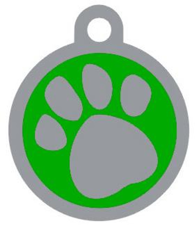 Paw Pet Tag Green 22mm