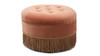 Yolanda Upholstered Round Accent Ottoman, Peach Orange