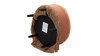 Yolanda Upholstered Round Accent Ottoman, Peach Orange