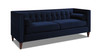 Jack 84" Modern Tuxedo Tufted Sofa, Dark Navy Blue