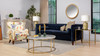 Jack 84" Modern Tuxedo Tufted Sofa, Dark Navy Blue