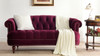 La Rosa Victorian Chesterfield Loveseat, Burgundy