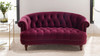 La Rosa Victorian Chesterfield Loveseat, Burgundy