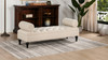 Lewis Bolster Arm Entryway Bench, Sky Neutral Beige