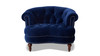 La Rosa Victorian Tufted Upholstered Accent Chair, Navy Blue