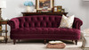 La Rosa Victorian Chesterfield Tufted Sofa, Burgundy