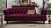 La Rosa Victorian Chesterfield Tufted Sofa, Burgundy