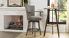 Williams 27” Swivel Counter Height Bar Stool, Heathered Grey