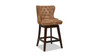 Holmes Tufted High-Back 360 Swivel Counter-Height Barstool, Tan Brown