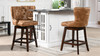 Holmes Tufted High-Back 360 Swivel Counter-Height Barstool, Tan Brown